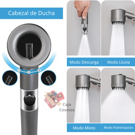 CABEZAL DE DUCHA ALTA PRESION 4 EN 1