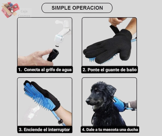Guante Masajeador Baño Mascotas